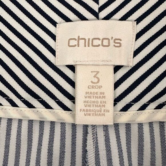 Chico's Sailor Stripe Hardware Crop Pants size 16 - Picture 7 of 10